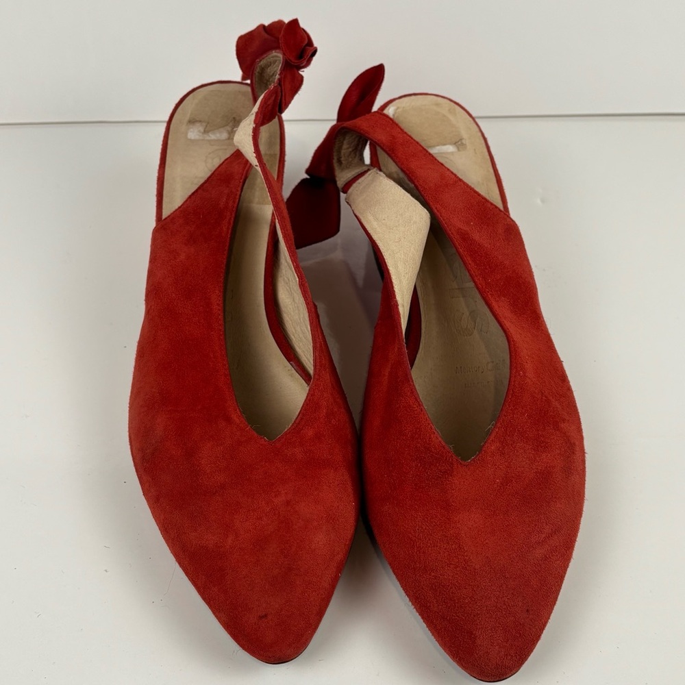 Elegant Red Suede Women's Shoes